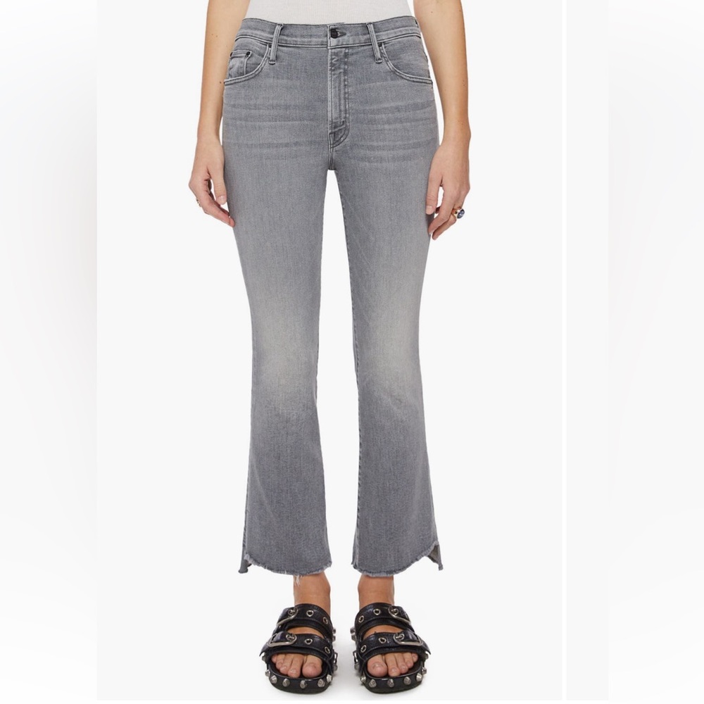Mother The Insider High Waist Frayed Strep Hem Crop - Size 28
